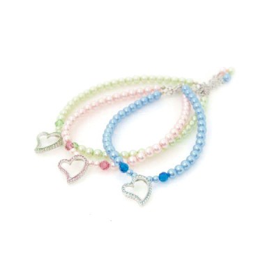 024 PA-JW    "Pastel Pearl Heart Necklace" (S, M)