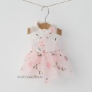4214 BH Платье нарядное, розово-прозрачное "Flower Embroidery Dress - PINK"