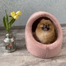 8207 MD Домик-норка для собак/кошек PREMIUM, пыльно-розовый "Furry MINK House" (М)