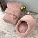 8207 MD Домик-норка для собак/кошек PREMIUM, пыльно-розовый "Furry MINK House" (М)