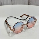 9106 LM Очки для собак, голубые с персиковым "Flower Glasses"