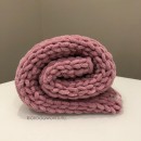 8508 MD Вязаный плед, пыльно-розовый "Knit Miioko Blanket/ DARK PINK"