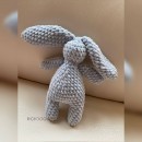 8699 MD Зайка плотной вязки БЕЗ (!) ПИЩАЛКИ, серо-голубой "Miioko Bunny"