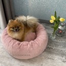8206 MD Лежанка-пончик для собак/кошек PREMIUM, пыльно-розовая "Furry Heart House" (M) ЧЕХЛЫ СЪЕМНЫЕ