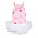 1496 LD Платье для собак, розовое "Strawberry Tutu" (XS, S)