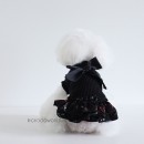4807 BH Платье для собак, черное "Winter Flower"