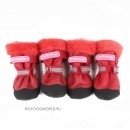 0051-2023 Сапоги зимние РП с усиленным носком "For My Dogs - Red Boots", красные