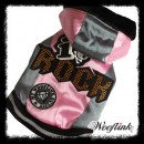 039 С-W Куртка для собак розовая "I Love Rock"
