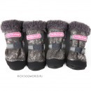 0041-2023 Сапоги зимние РП с усиленным носком "For My Dogs - Grey Sparkle Boots", серые блестящие