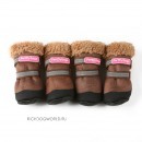 0045-2023 Сапоги зимние РП с усиленным носком "For My Dogs - Brown Boots", коричневые