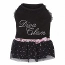 089 PA-OR Платье для собак, черное "Diva Glam"