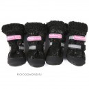 0039-2023 Сапоги зимние РП с усиленным носком "For My Dogs - Black Sparkle Boots", черные блестящие